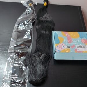 30 In 200 G Two Bundle Straight Hair Fiber Natural Black Weave Extensions